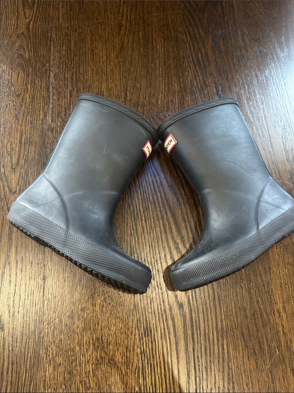 Hunter Kids Black Matte Rubber Rain Boots